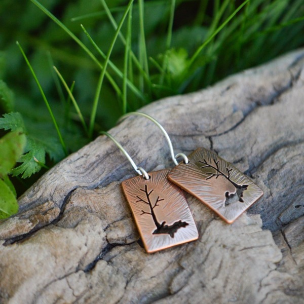 Family Tree Copper Earrings