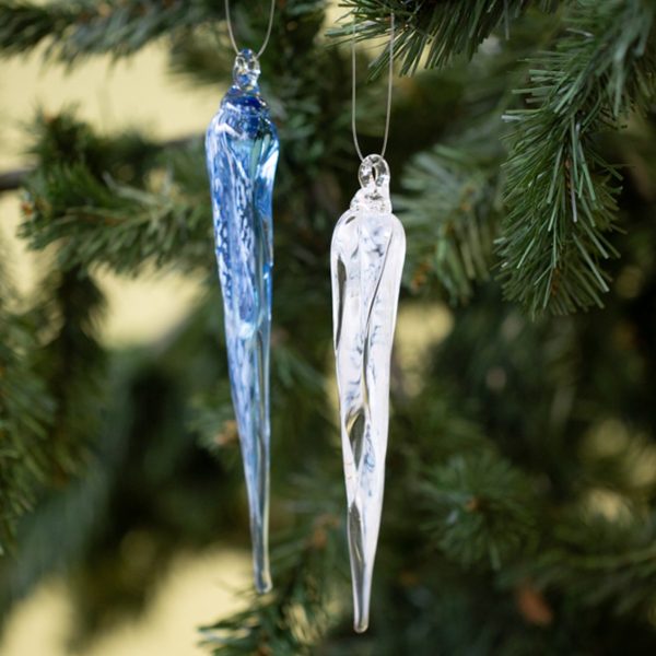 Photo of glass-blown icicle ornamentss